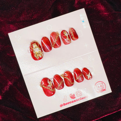 Red Dragon Press on nails