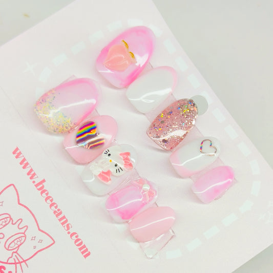 Pink Hello Kitty Press on nails