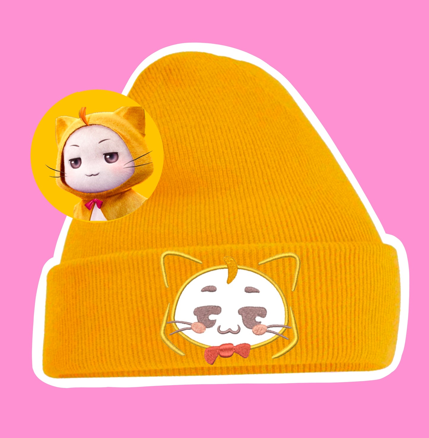 Infinity Nikki momo embroidered beanie hat