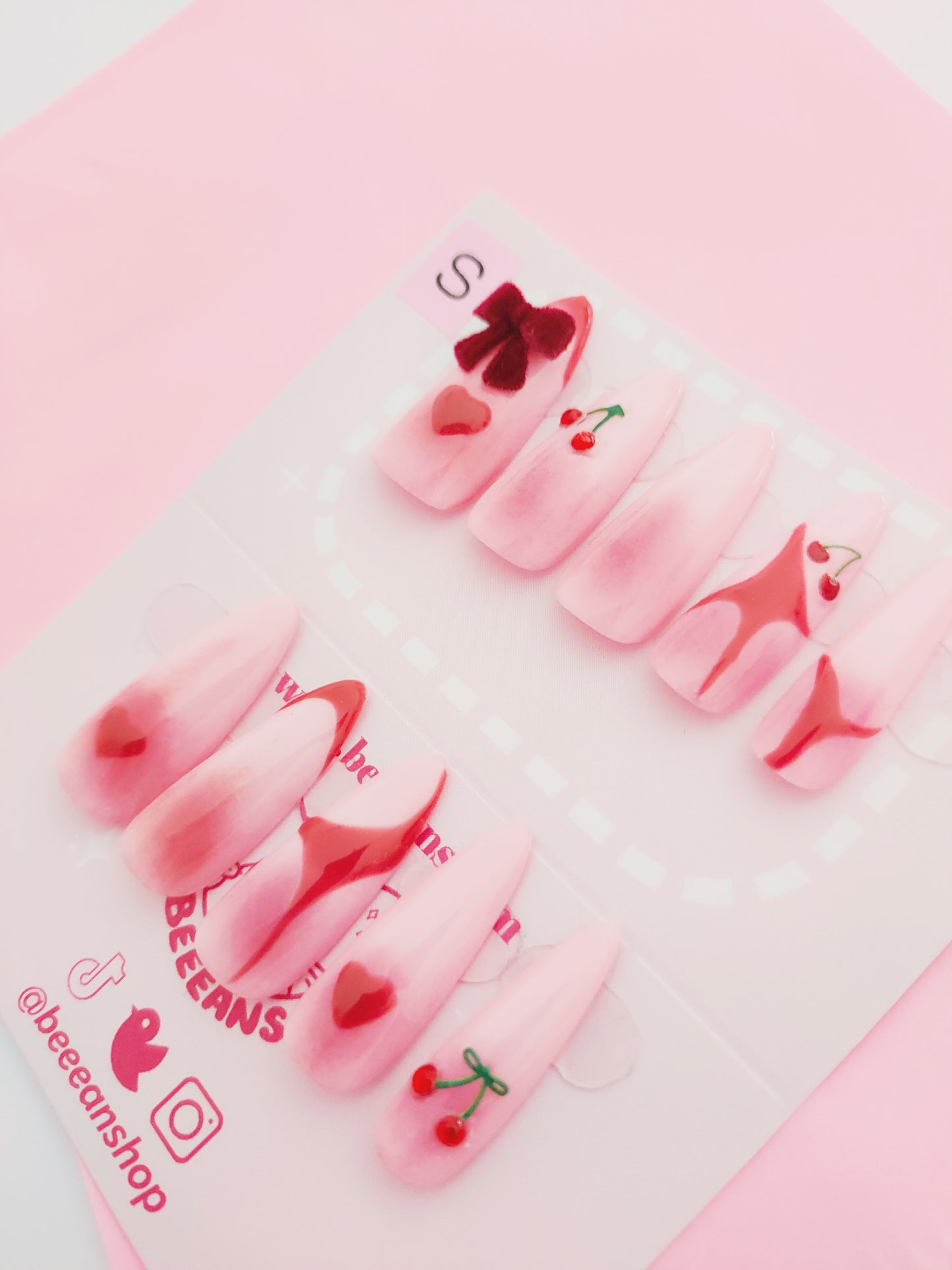 Cherry press on Nails