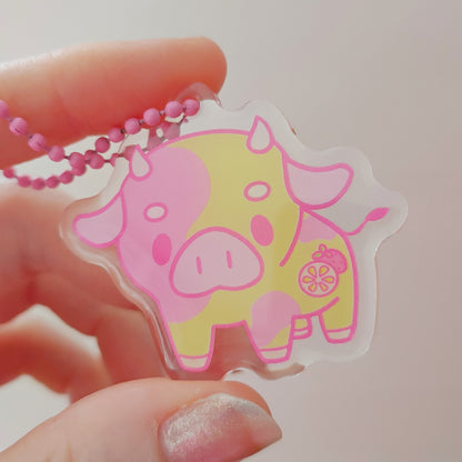 Strawberry Lemon Cow Charm