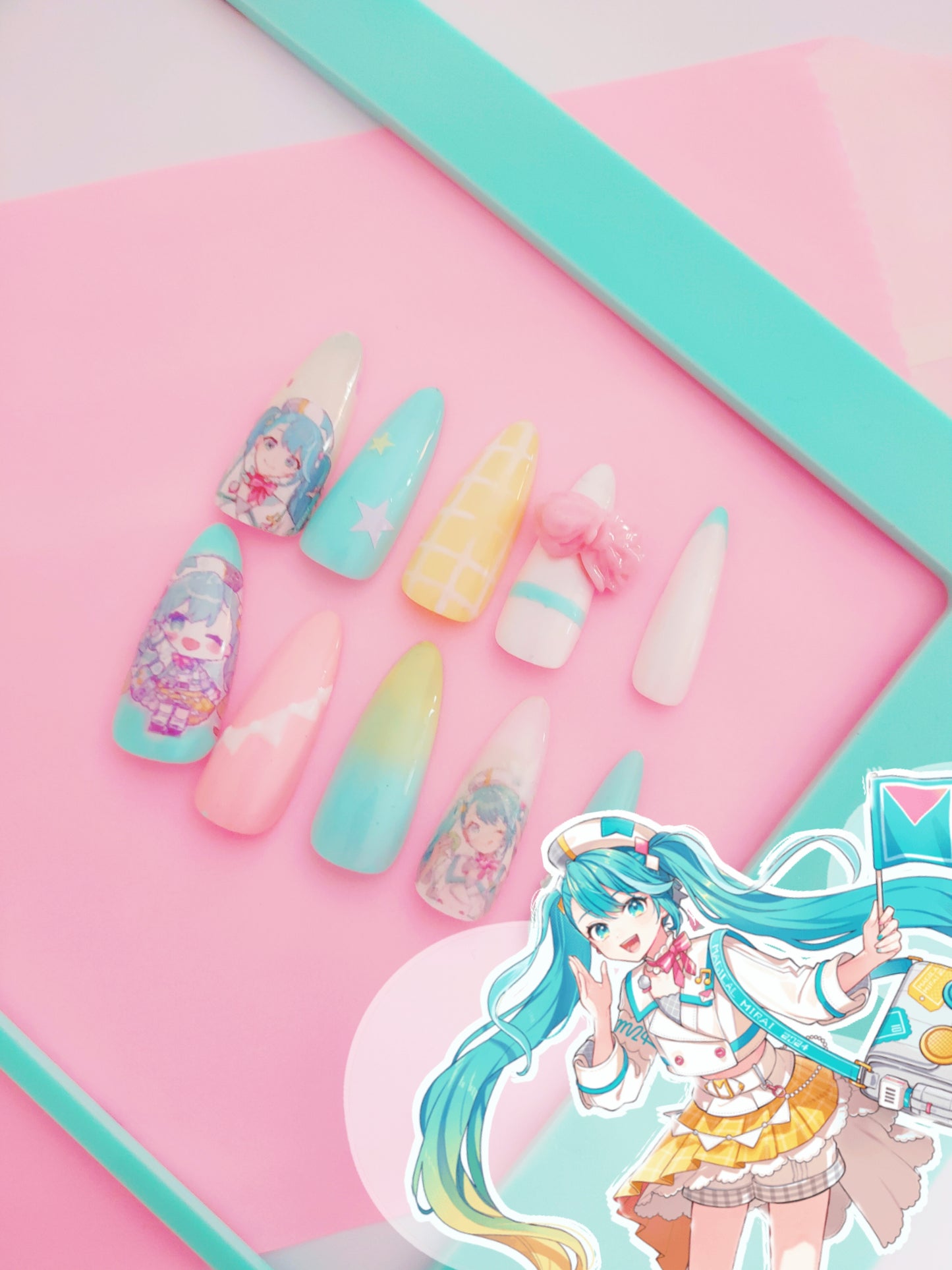 MM Miku Press on Nails