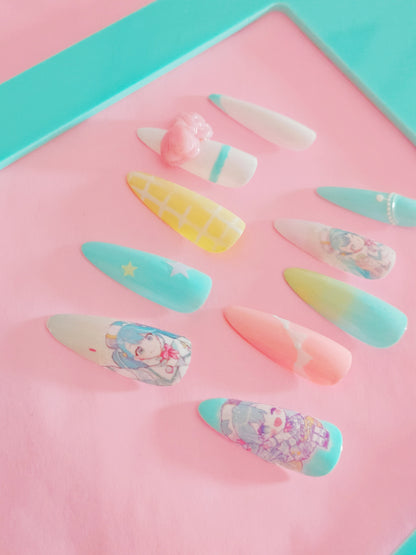 MM Miku Press on Nails