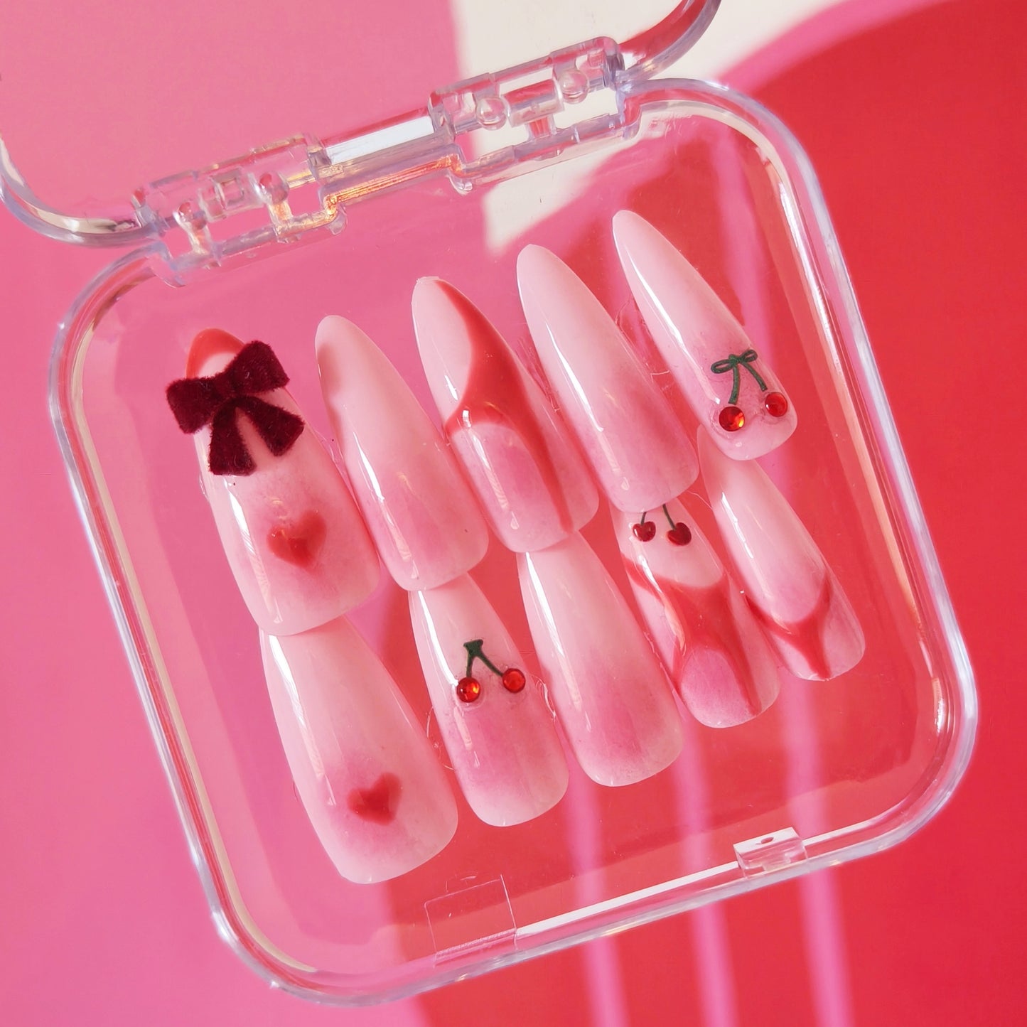 Cherry press on Nails