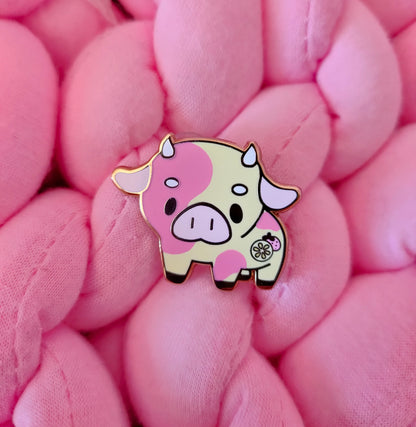 Strawberry Lemon Cow Pin