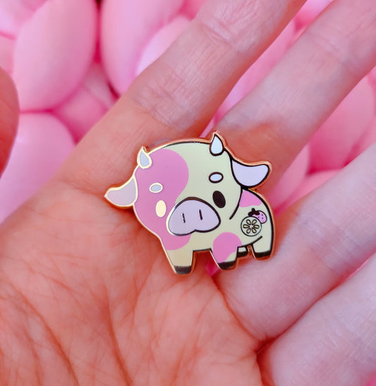 Strawberry Lemon Cow Pin