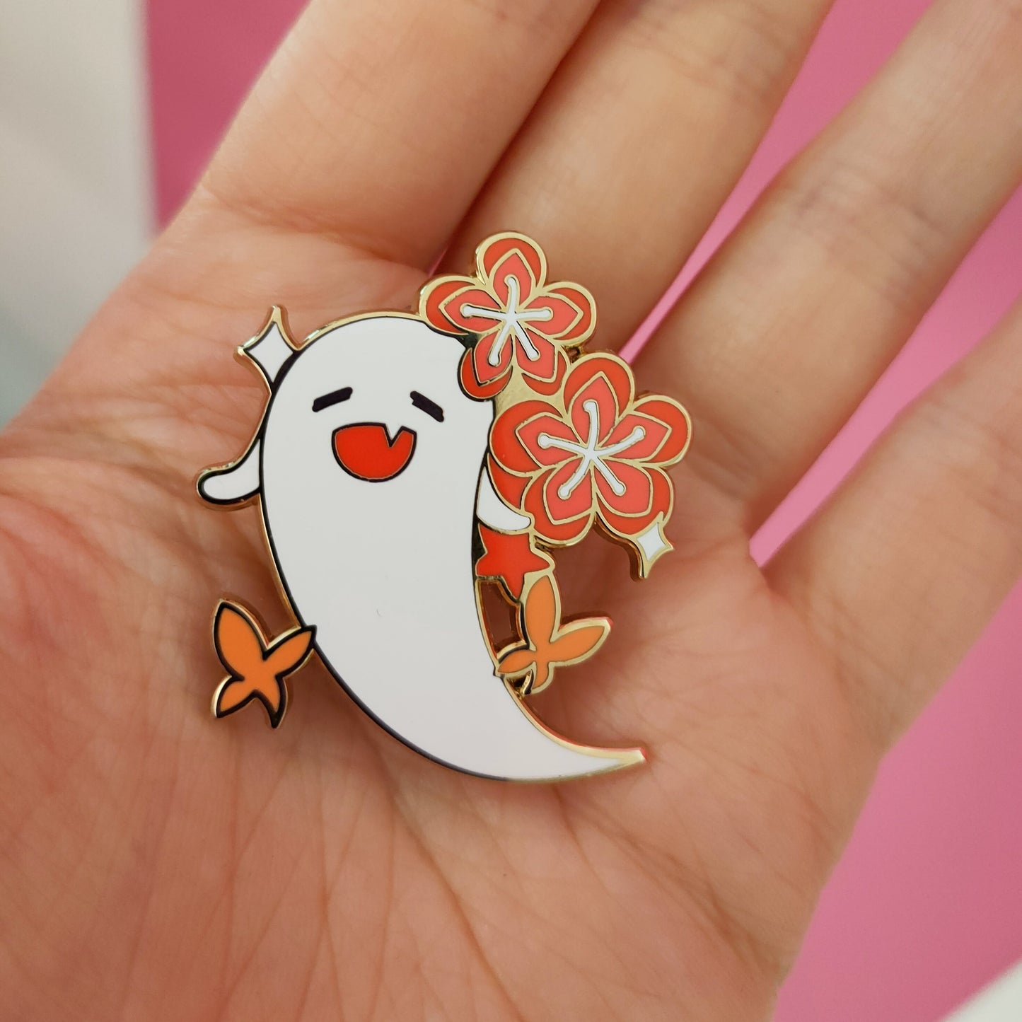 Hu Tao Ghostie Enamel Pin