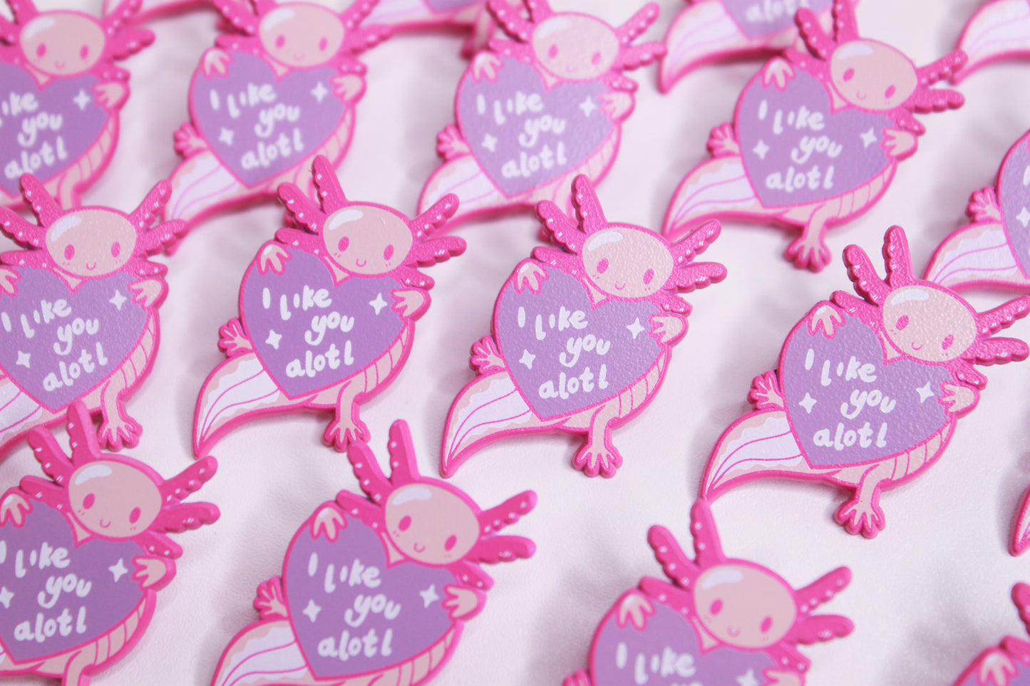 "I like you alotl" Axolotl Pin