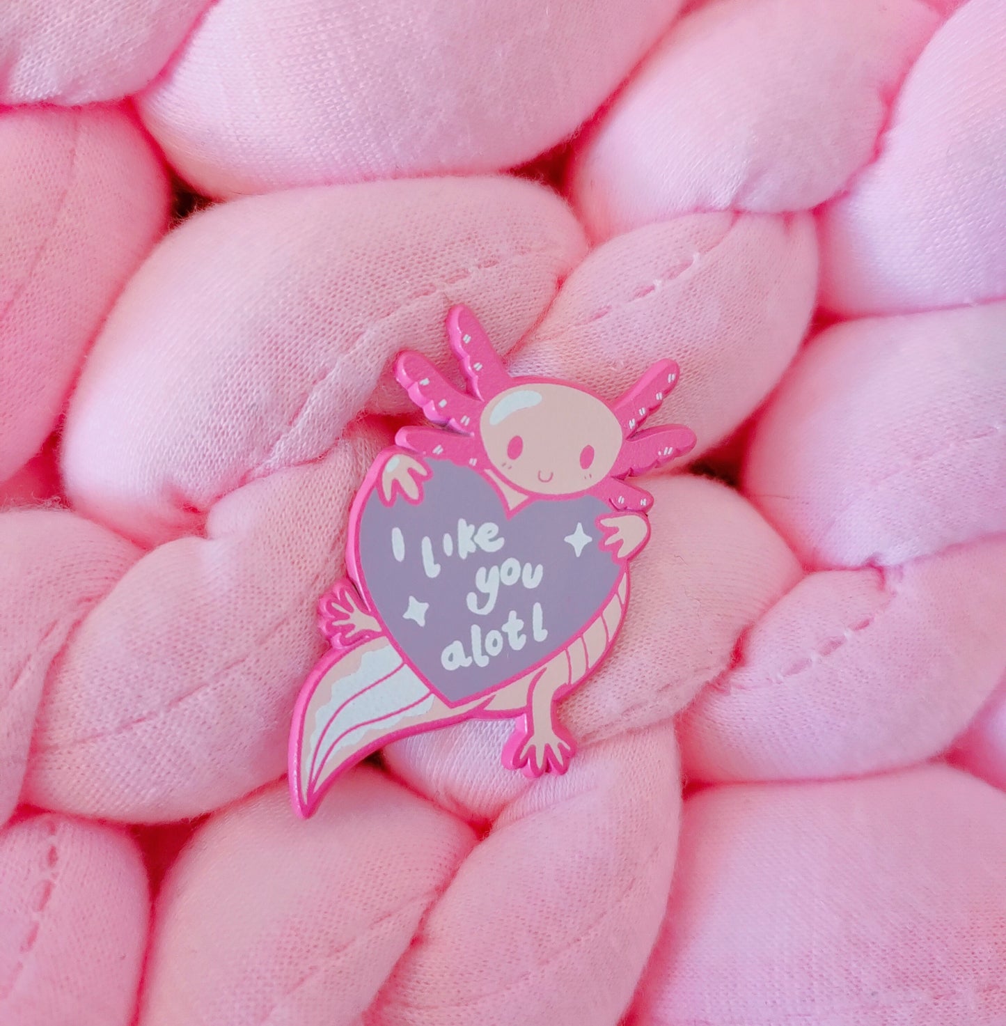 "I like you alotl" Axolotl Pin